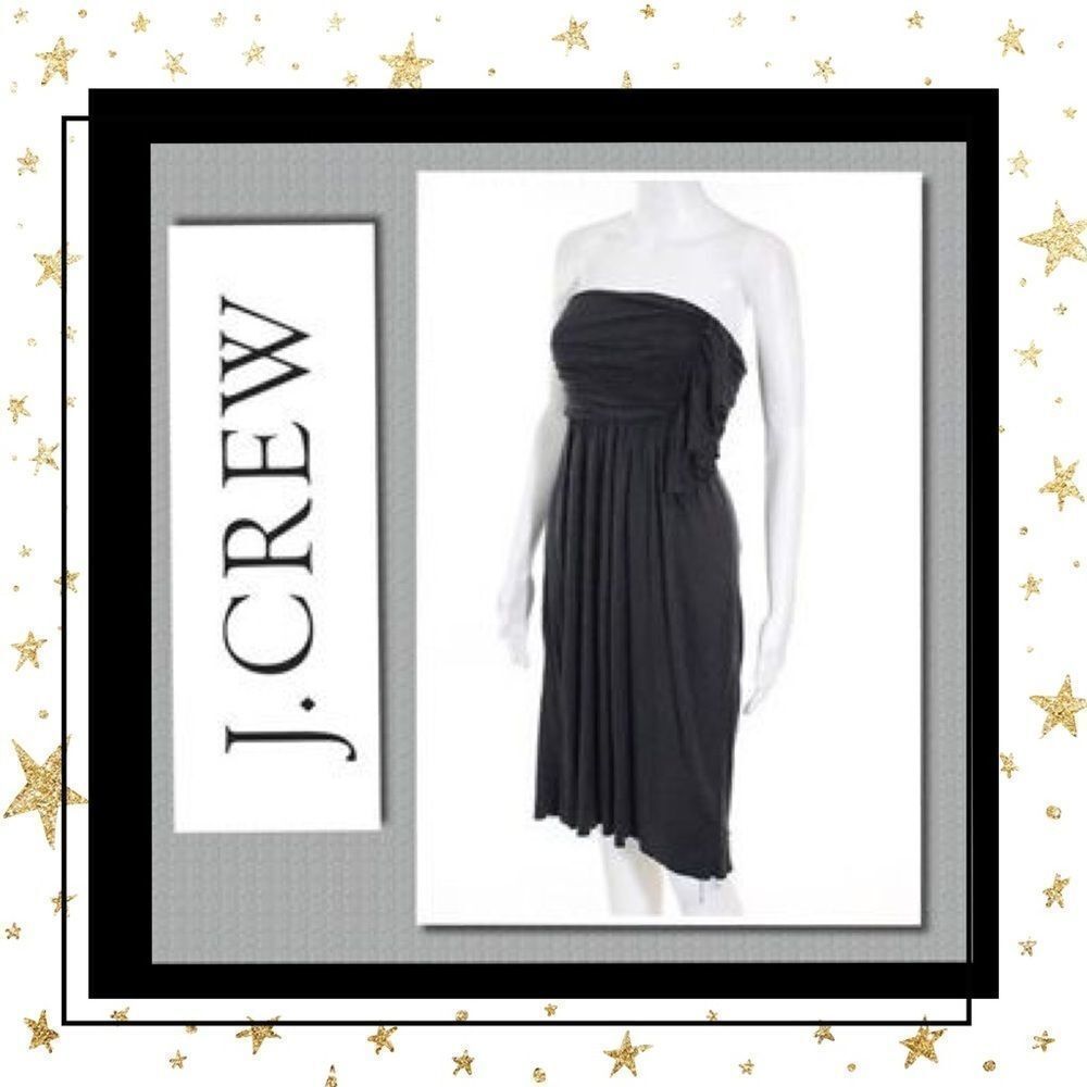 J. Crew Gray Ruched Strapless Dress 2